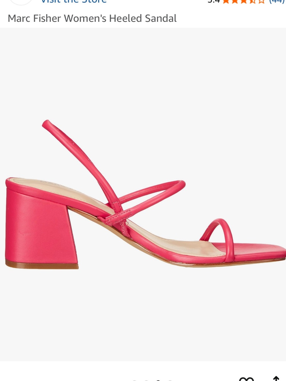 Marc Fisher Gayna Pink Strappy Block Heel Sandal